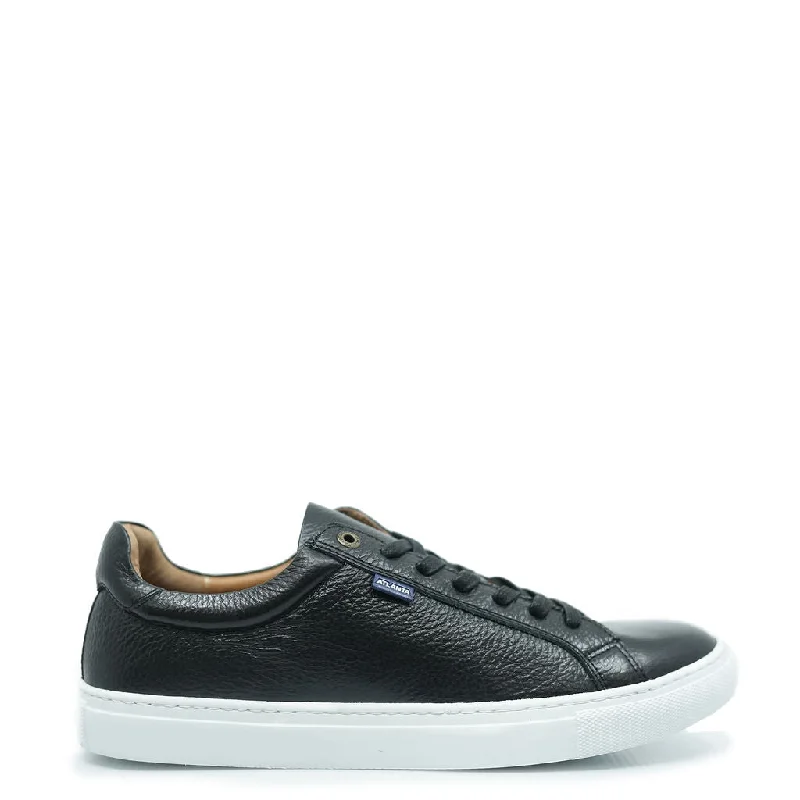 Atlanta Mocassin Black Pebbled Dress Sneaker