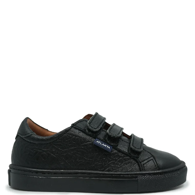 Atlanta Mocassin Black Print Velcro Sneaker