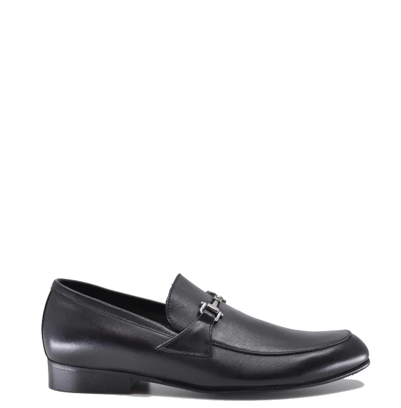 Atlanta Mocassin Black Slip-On Buckle Dress Shoe