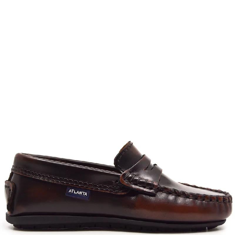 Atlanta Mocassin Brown Brushed Penny loafer