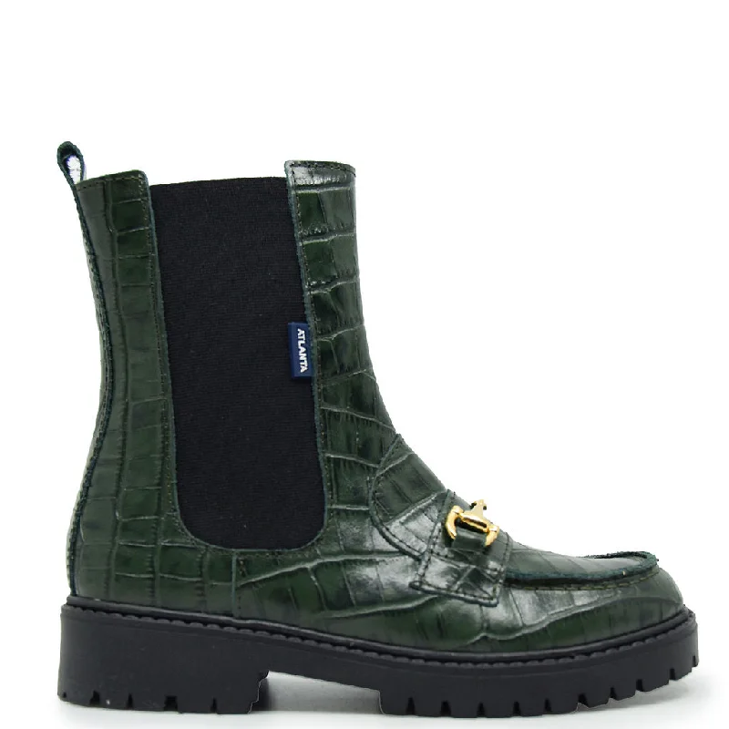 Atlanta Mocassin Hunter Croc Buckle Boot