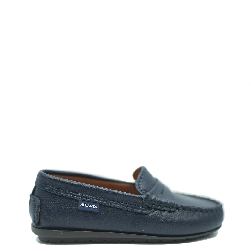 Atlanta Mocassin Navy Grain Penny Loafer