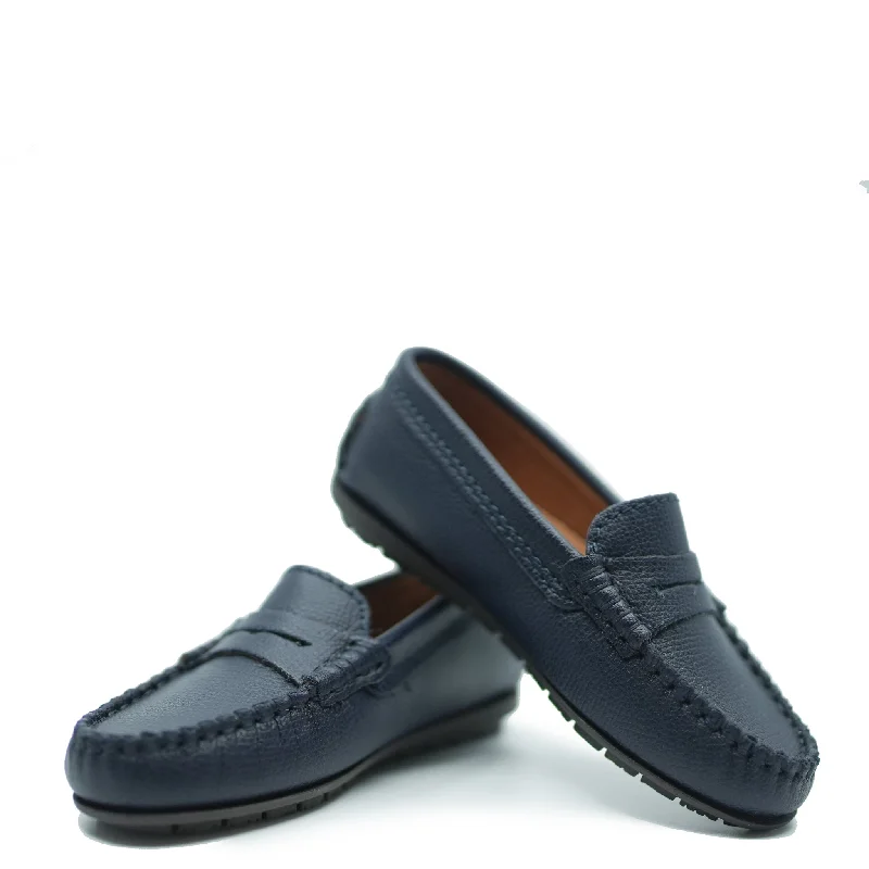 Atlanta Mocassin Navy Grain Penny Loafer