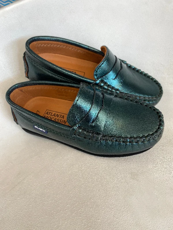 Atlanta Mocassin Green Metallic Penny Loafer