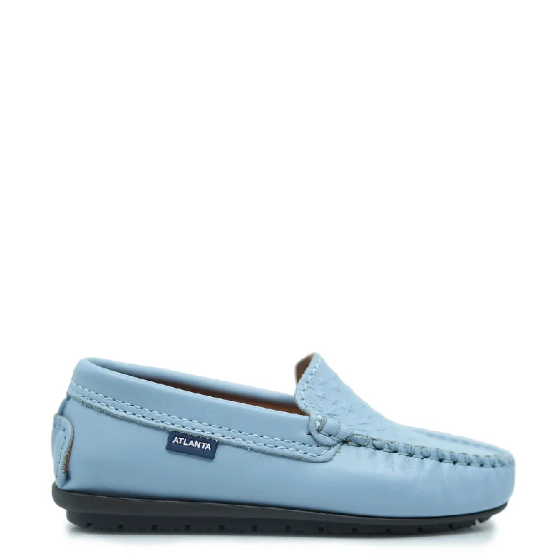 Atlanta Mocassin Sky Blue Stamped Penny Loafer