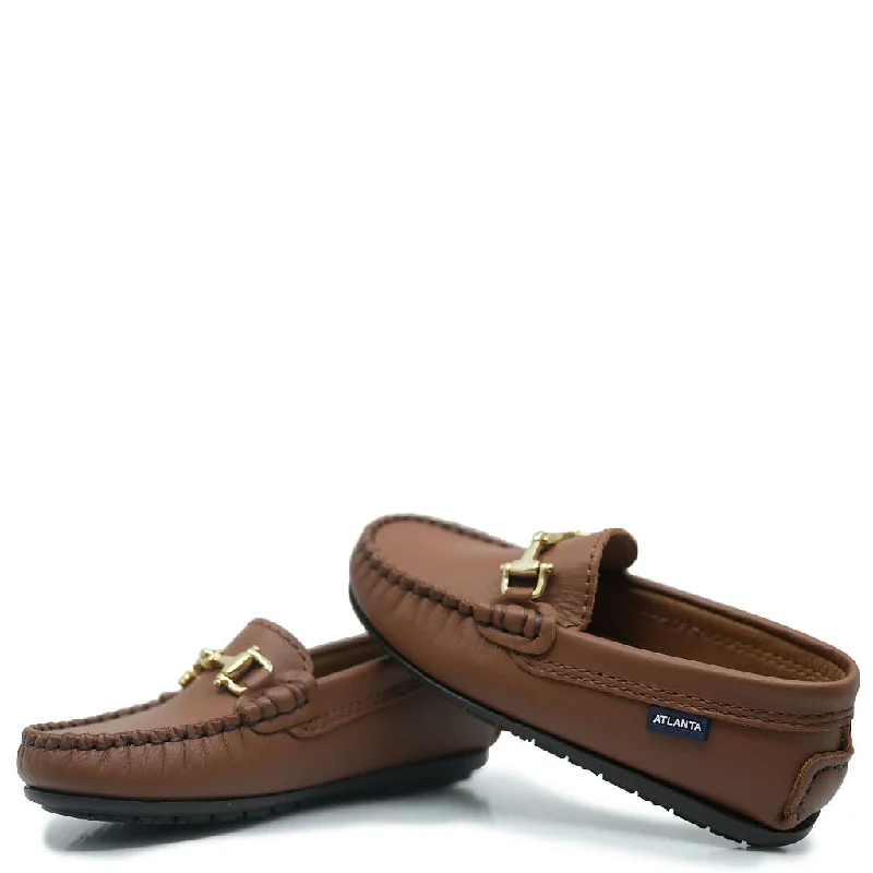 Atlanta Mocassin Soft Brown Buckle Loafer