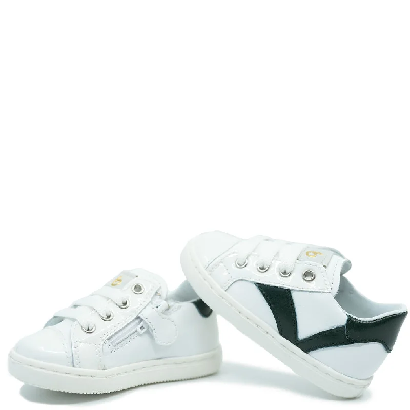 Beberlis White and Green Baby Sneaker