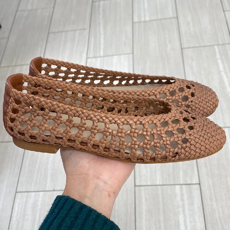 Blublonc Brown Weave Ballet Flat