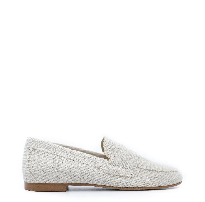 Blublonc Natural Linen Penny Loafer