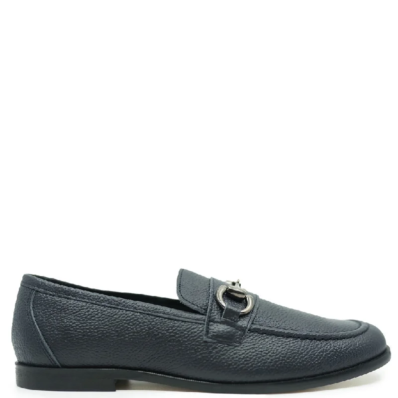 Blublonc Navy Buckle Dress Shoe