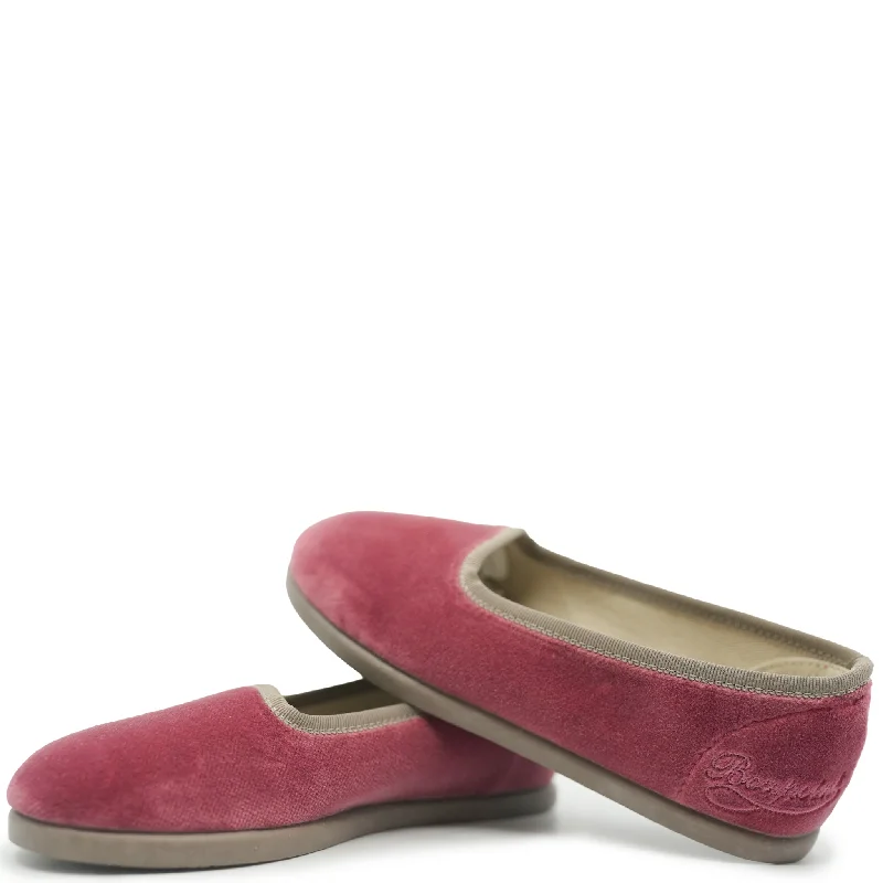 Bonpoint Mauve Velvet Slip On Shoe