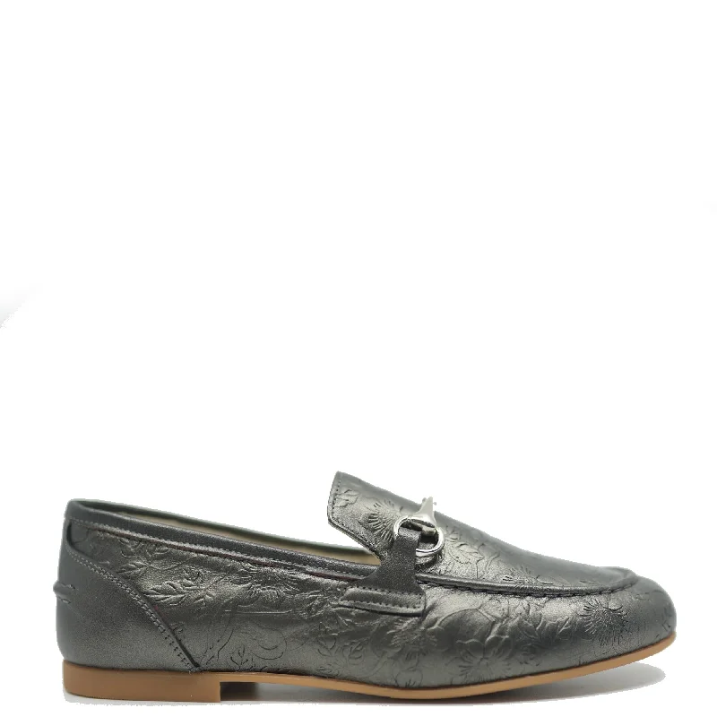 Confetti Pewter Stamped Buckle Loafer