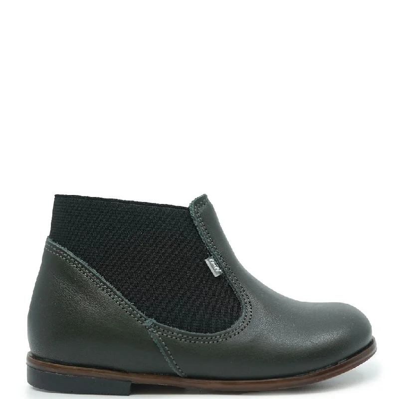 Emel Dark Green Elastic Baby Bootie