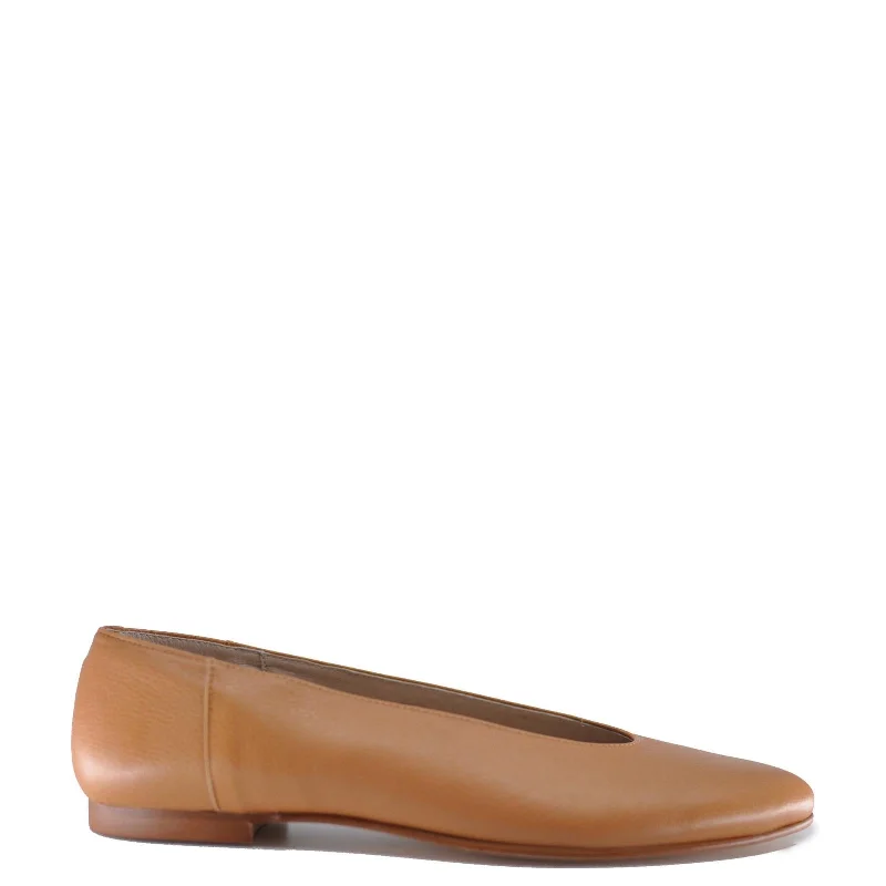 Hoo Camel Leather V Flat