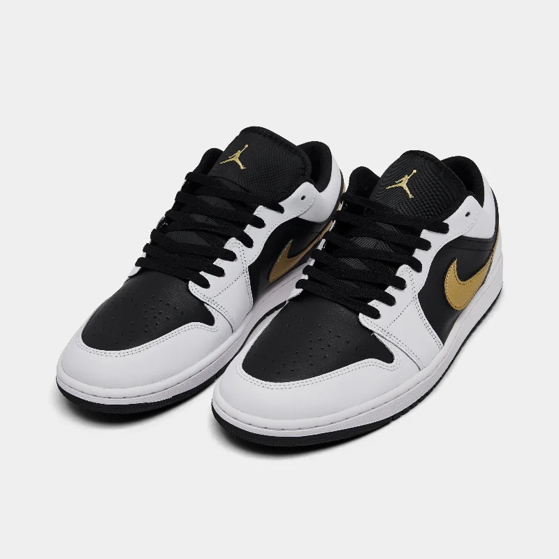 Jordan 1 Low White / Metallic Gold - Black