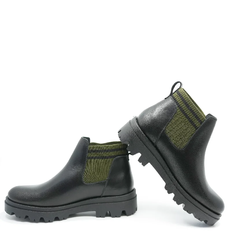 LMDI Black and Hunter Elastic Combat Boot