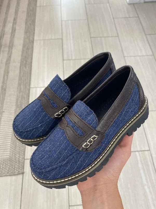 LMDI Navy Pinstripe Penny Loafer