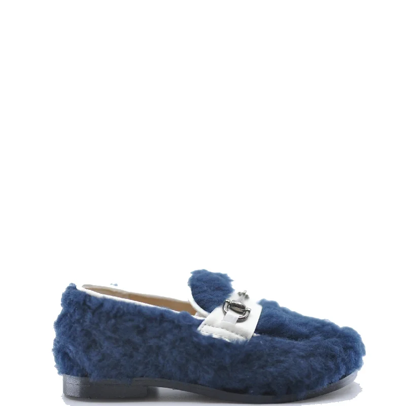 LMDI Navy Sherpa Buckle Loafer