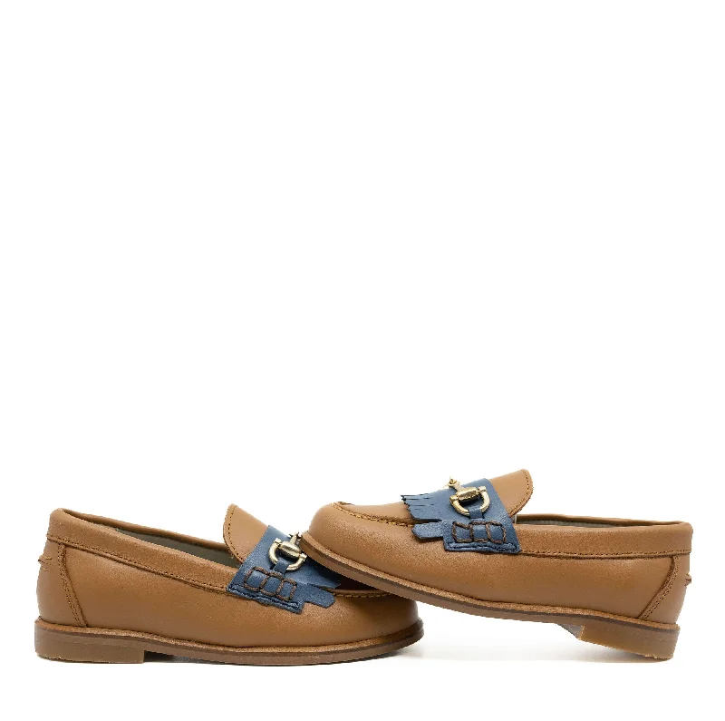 LMDI Tan and Navy Buckle Loafer