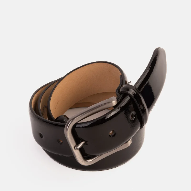 The Royal Hand Craft Black Patent Leather Belt