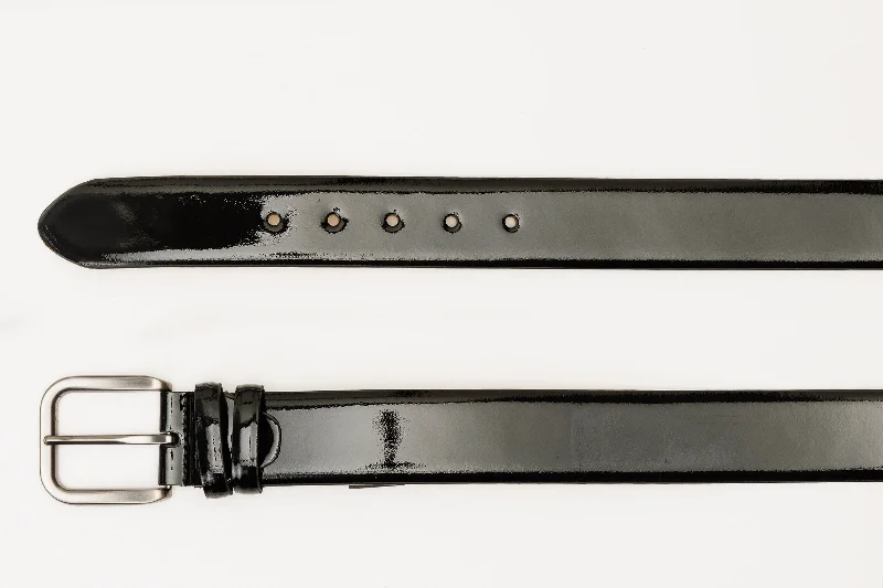 The Royal Hand Craft Black Patent Leather Belt