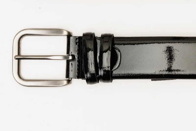 The Royal Hand Craft Black Patent Leather Belt