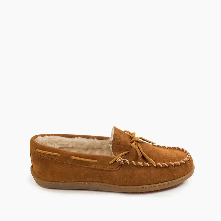 Minnetonka Pile Lined Hardsole Wide (Men's) - Brown