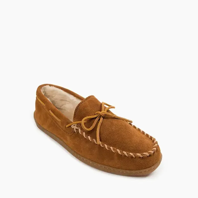 Minnetonka Pile Lined Hardsole Wide (Men's) - Brown