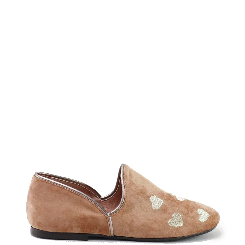 Papanatas Nude Heart Embroidered Loafer