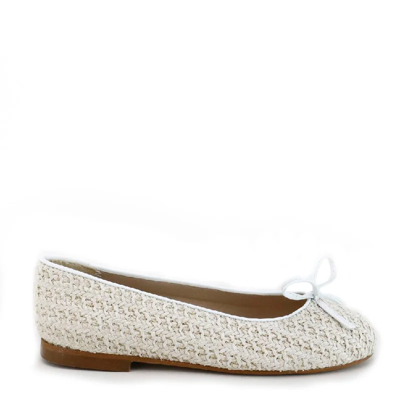 Papanatas Sand Wicker Bow Ballet Flat