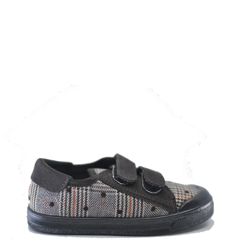 Pepe Brown Plaid Velcro Sneaker