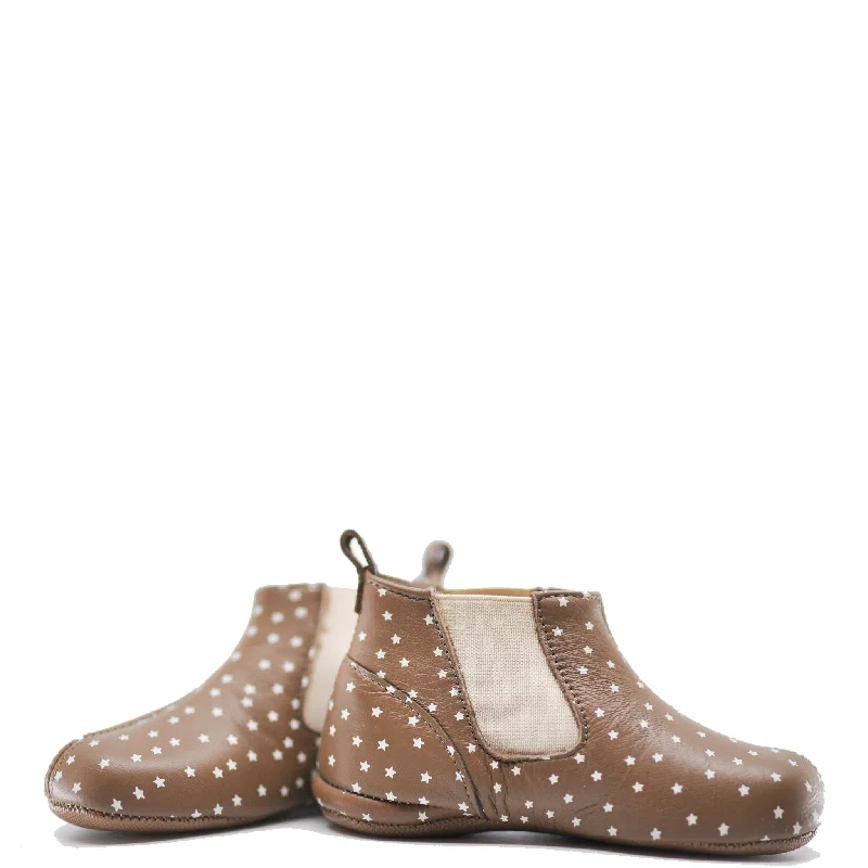 Pepe Brown Star Elastic Baby Bootie