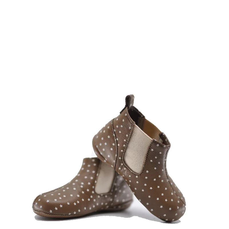 Pepe Brown Star Elastic Baby Bootie