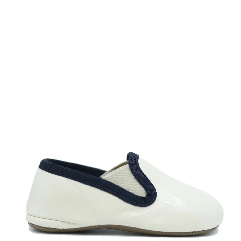 Pepe Ivory and Navy Piping Slip On Shoe