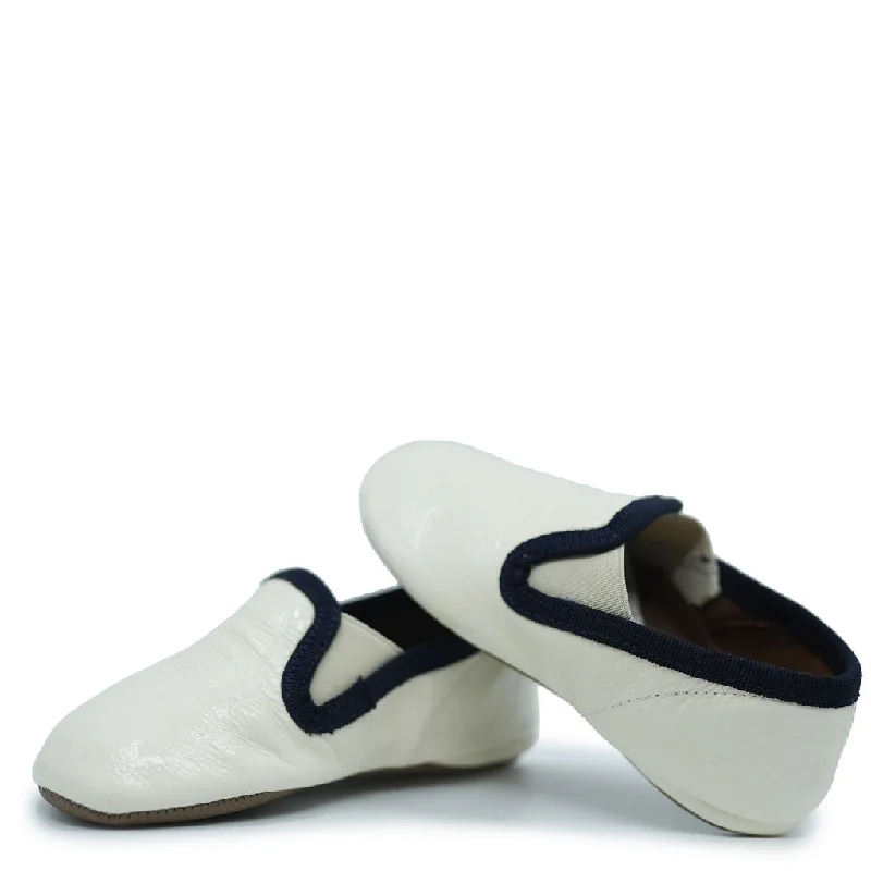 Pepe Ivory and Navy Piping Slip On Shoe