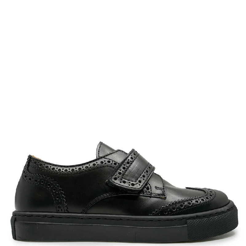 Rondinella Black Velcro Wingtip Dress Sneaker