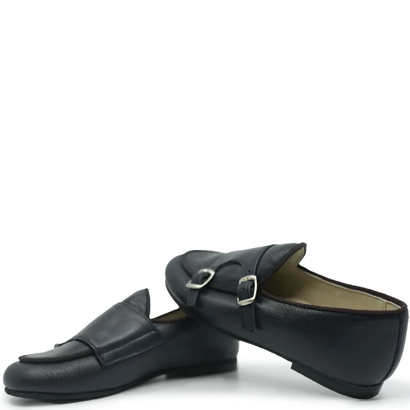 Sonatina Navy Double Monk Loafer