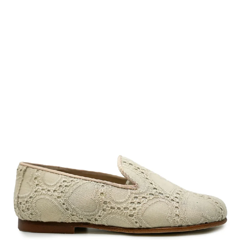 Spain+Co Beige Heart Smoking Loafer