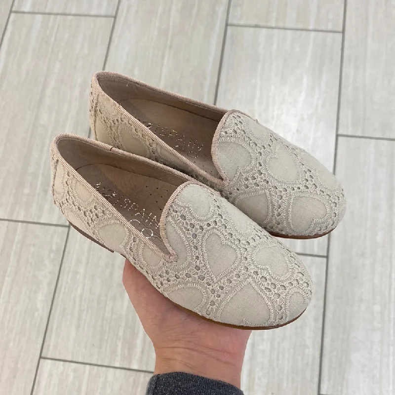 Spain+Co Beige Heart Smoking Loafer