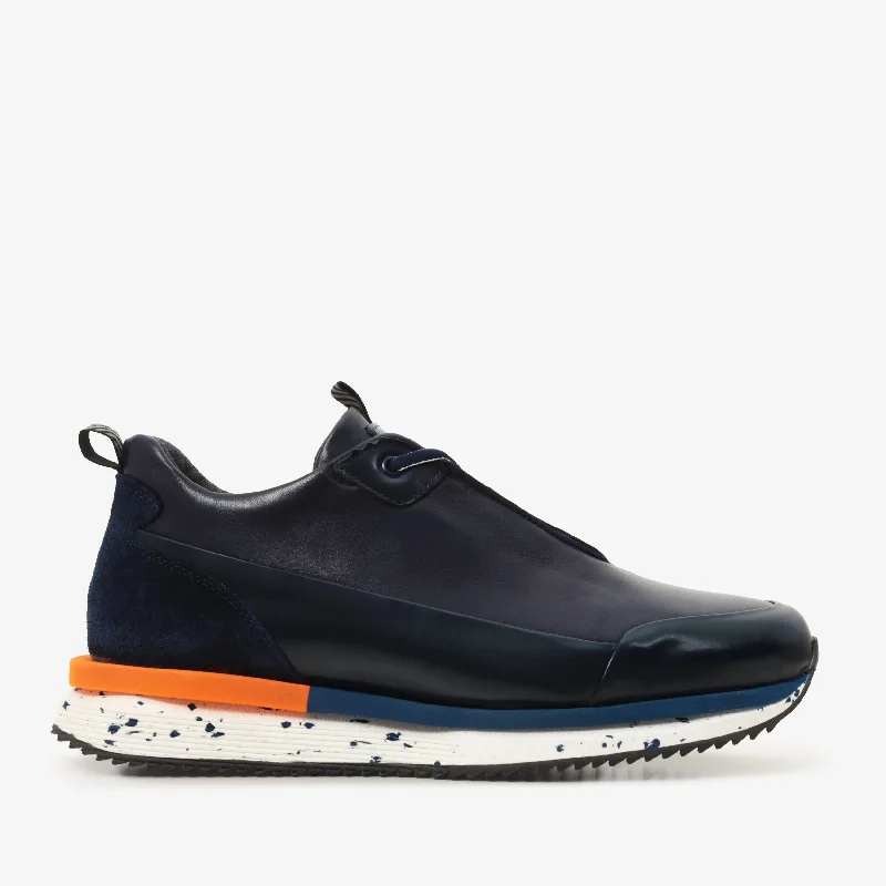 The Milford Navy Blue  Leather Men Sneaker