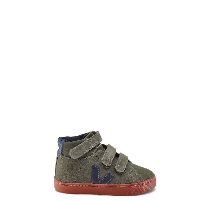 Veja Hunter Green Suede Hi Top Velcro Sneaker