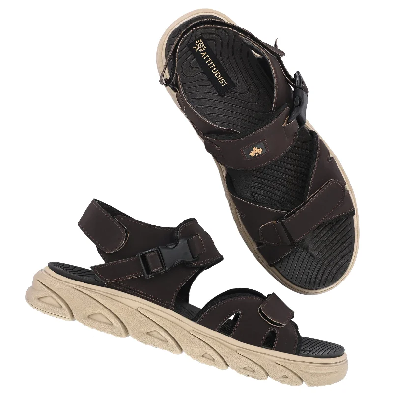 Attitudist Unisex Handcrafted Brown Casual Sandal