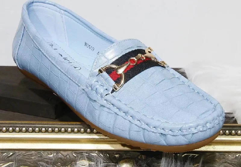 Denim Blue Comfort Shoe with snaffle detail