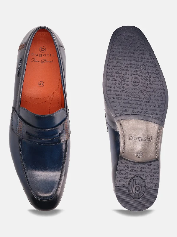 bugatti Blue Premium Leather Loafers