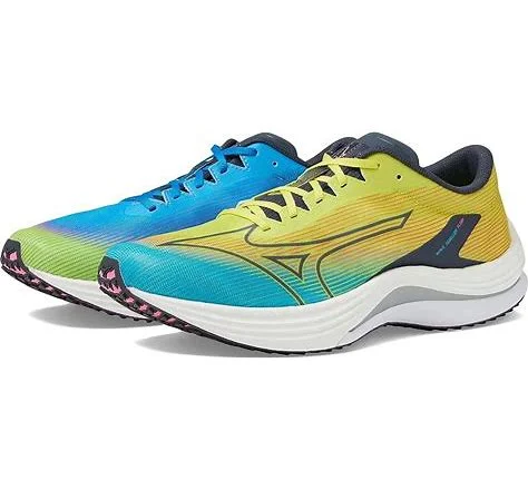 Men's Mizuno Wave Rebellion Flash, Bolt/Ombre Blue, 13 D Medium