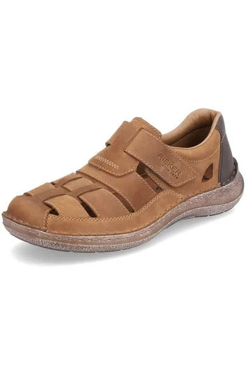 Rieker Mens Leather Fisherman Sandal 03078-25 Brown