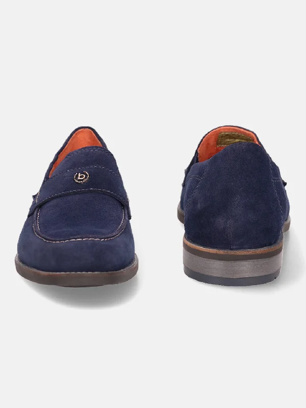 bugatti Dark Blue Suede Loafers