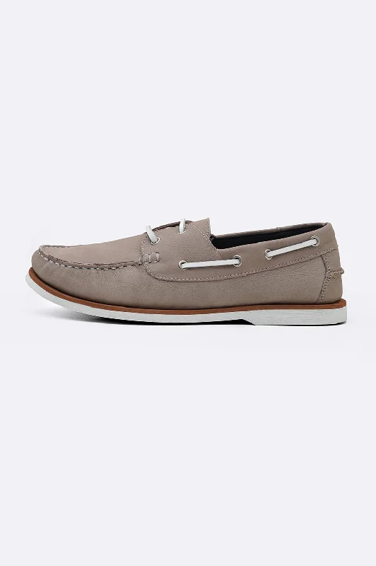 TUMBLED LEATHER BOAT SHOES