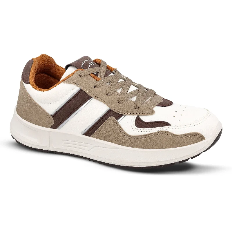 Walkaroo Mens Casual Shoes - WY3340 White Tan