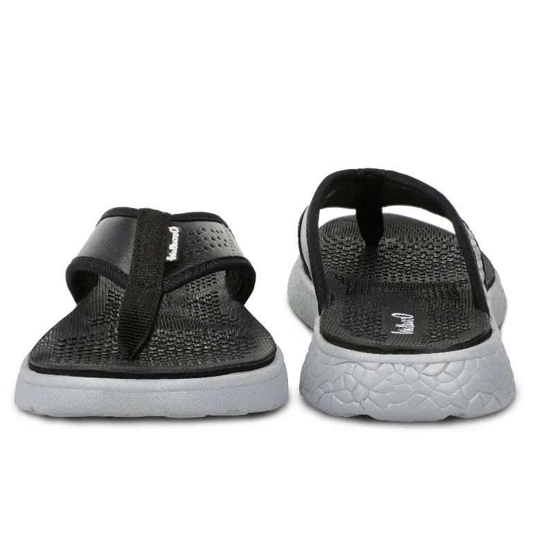 Walkaroo Men Textured Thong Flip-Flop  - WC4238 Black Grey